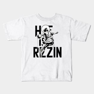 He Is Rizzin Funny Jesus Play Basketball Easter Christian Anime Kids T-Shirt